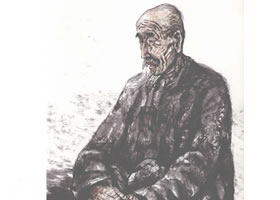 古稀老人写意人物画