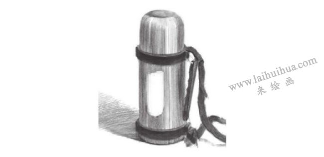不锈钢保温杯素描画法步骤03