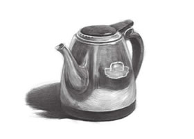 不锈钢电水壶素描画法