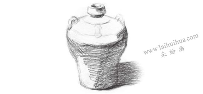 小酒坛素描画法步骤02
