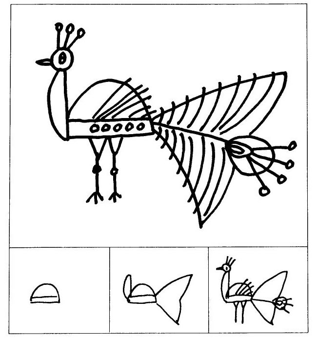 孔雀儿童画法（二）