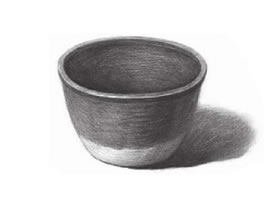 土陶钵素描画法