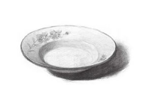 白瓷盘素描画法（二）