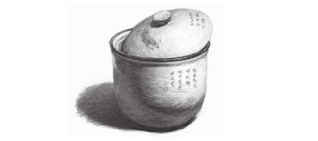 白瓷罐素描画