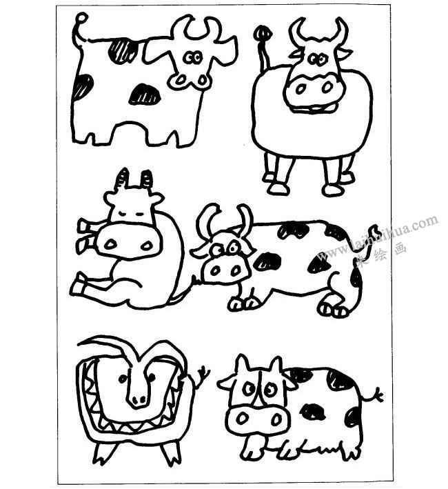 牛的儿童画作品
