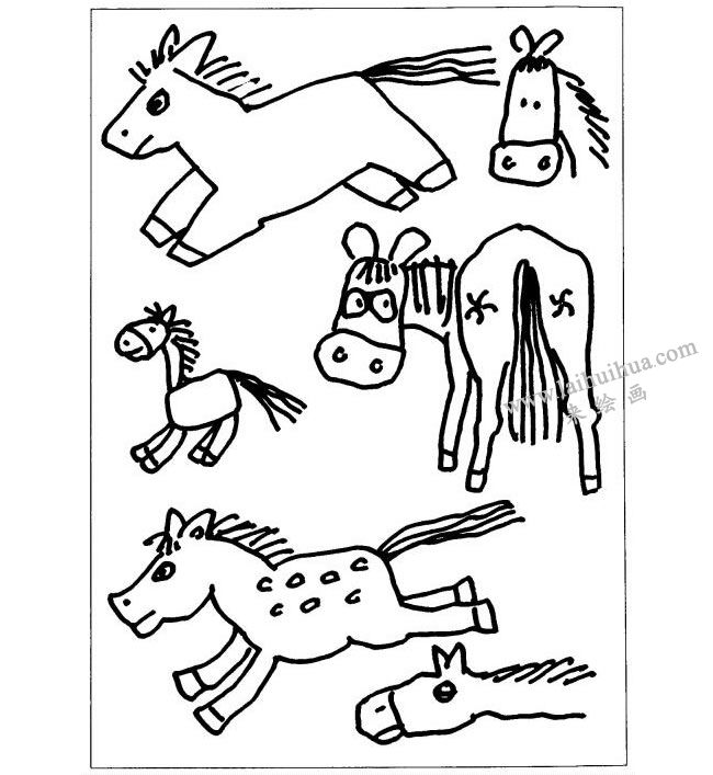 马的儿童画