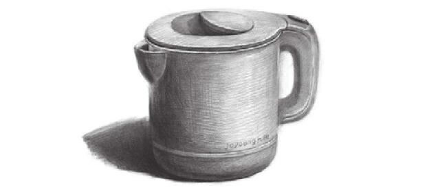 塑料水壶素描画