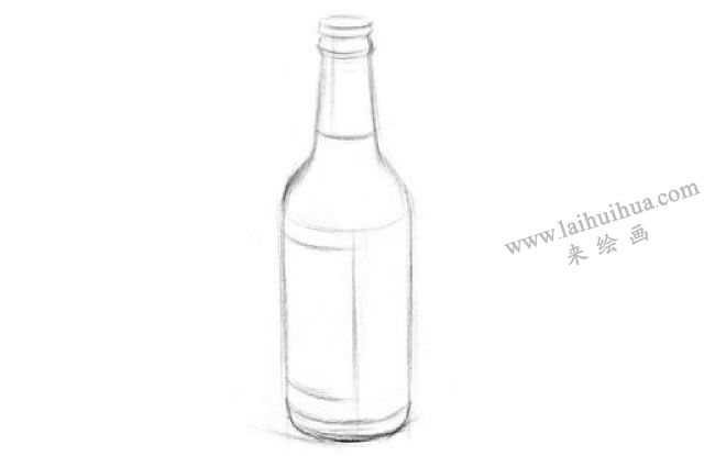 啤酒瓶素描画法步骤01