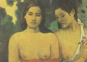 高更《塔希提少女》名画