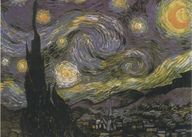 文森特•梵高《星月夜》（星空）世界名画