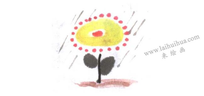 小花儿童水墨画