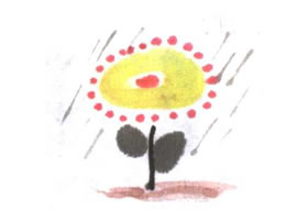 小花儿童水墨画法