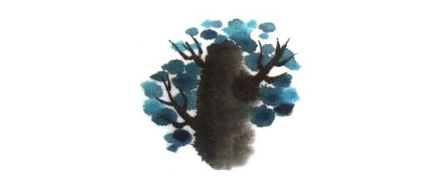 树的儿童水墨画