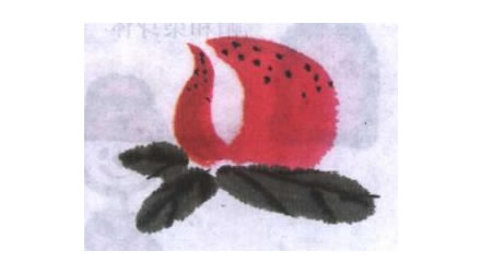桃子儿童水墨画法步骤03