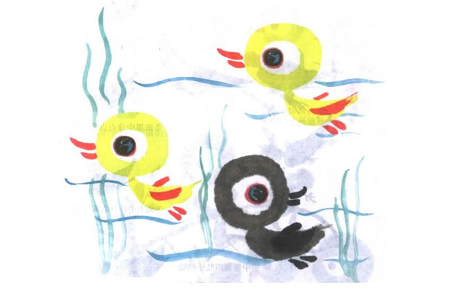 小鸭儿童水墨画法