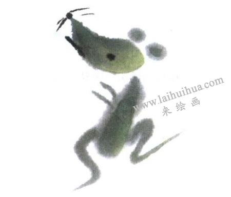 小老鼠儿童水墨画法步骤04