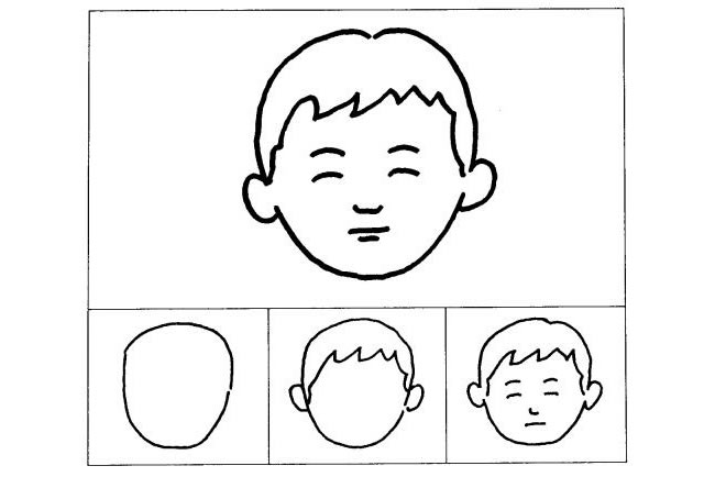 小孩正面五官的儿童画法
