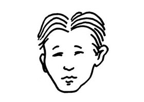 大人正面五官的儿童画法