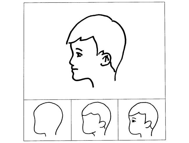 小孩侧面五官的儿童画法