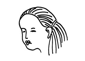 大人侧面五官的儿童画法