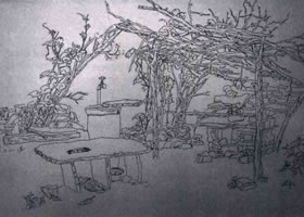 《静物钢笔写生》素描作品