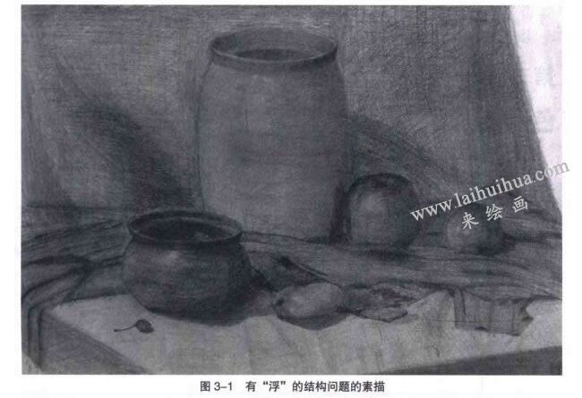 有“浮”的结构问题的素描