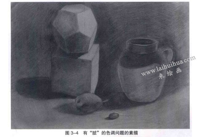 有“脏”的色调问题的素描