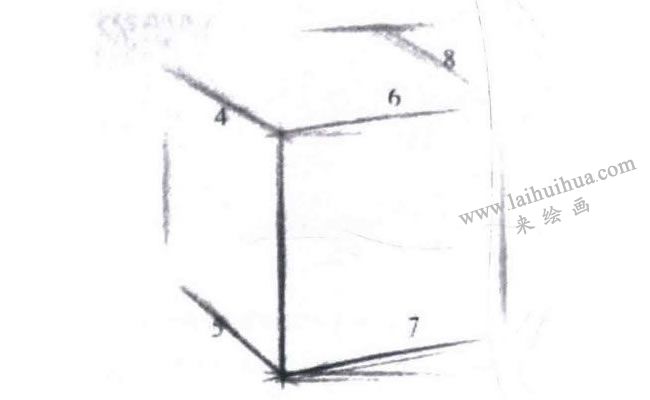   单个石膏几何形体的结构素描画法步骤02