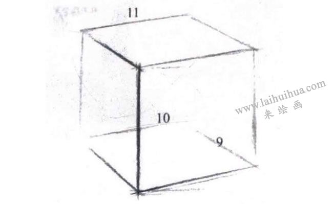   单个石膏几何形体的结构素描画法步骤03