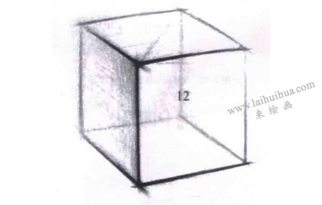   单个石膏几何形体的结构素描画法步骤04