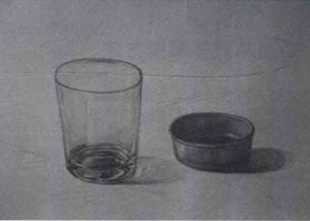 玻璃、金属器皿类组合素描画法