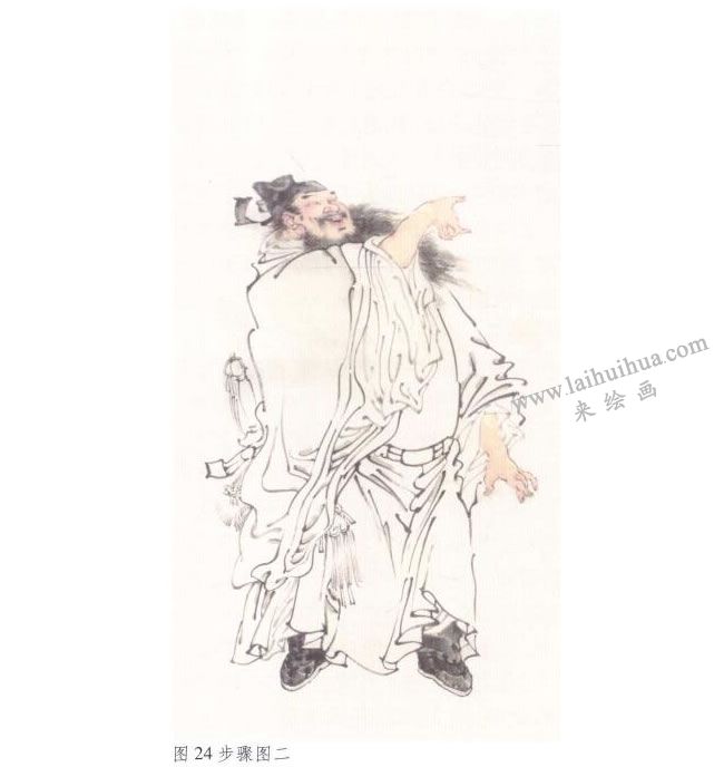 《钟进士》水墨画步骤02