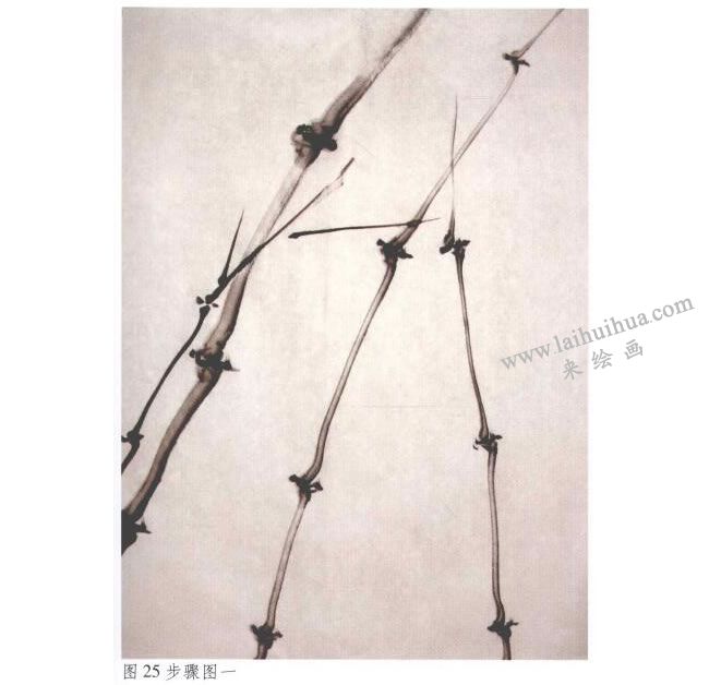 《墨竹》水墨画法步骤01
