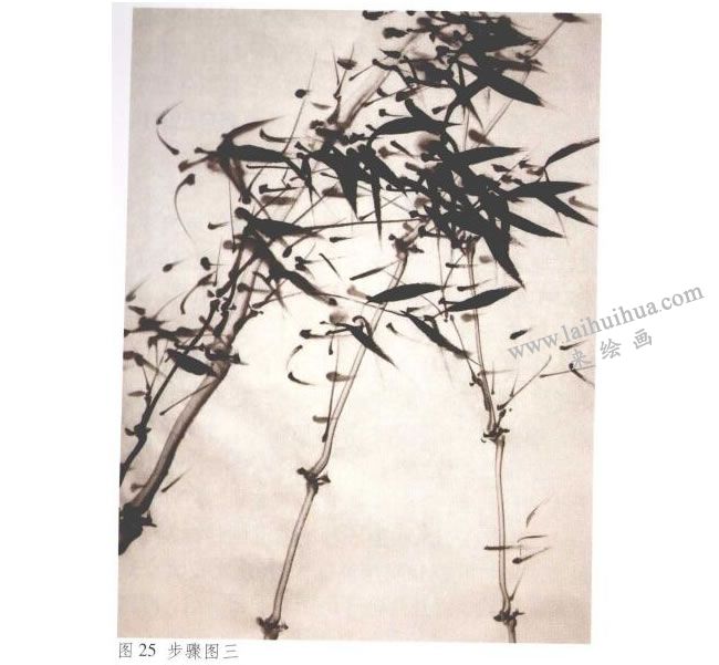 《墨竹》水墨画法步骤03