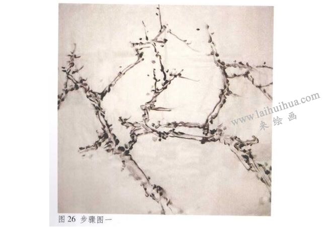 《墨梅》水墨画法步骤01