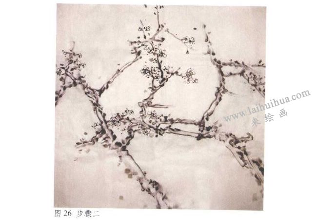 《墨梅》水墨画法步骤02
