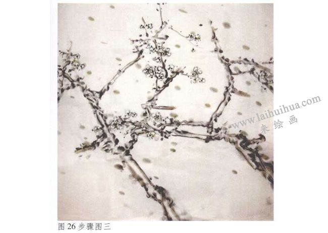 《墨梅》水墨画法步骤03