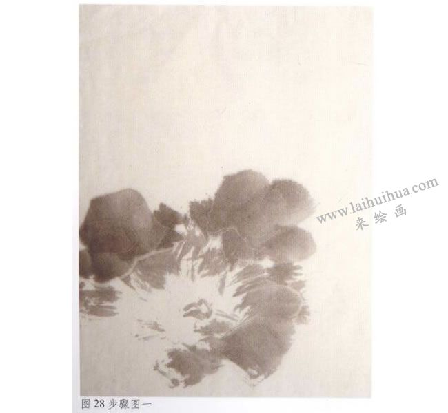 《墨荷》水墨画法步骤01