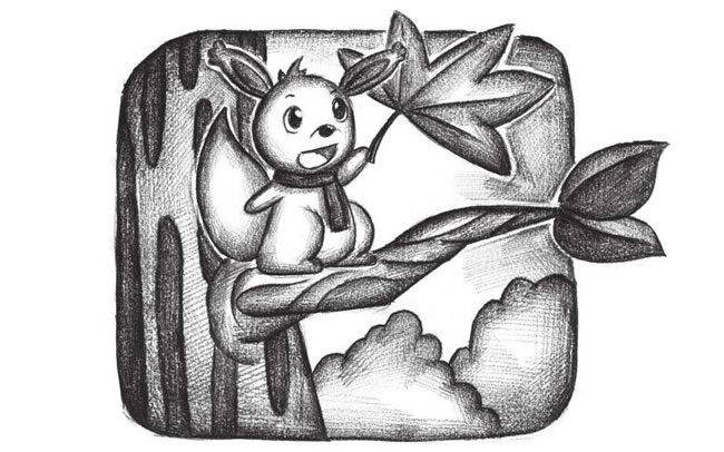 小松鼠创意素描画法步骤