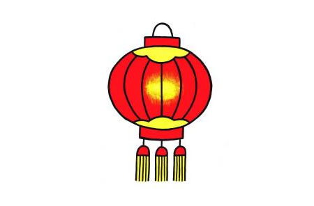 灯笼儿童画创作步骤04