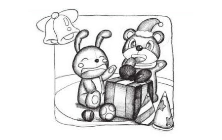 精美的礼物创意素描画法步骤03