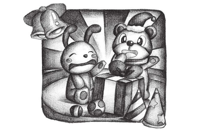 精美的礼物创意素描画法步骤