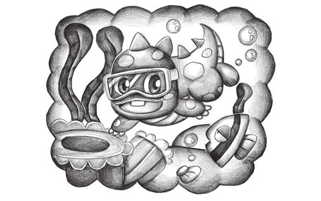 潜水的小恐龙创意素描画法