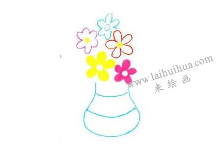 花瓶儿童画创作步骤02