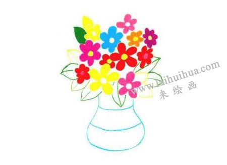 花瓶儿童画创作步骤03