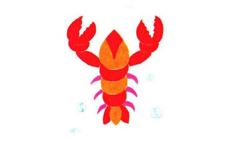 大龙虾儿童画创作步骤04