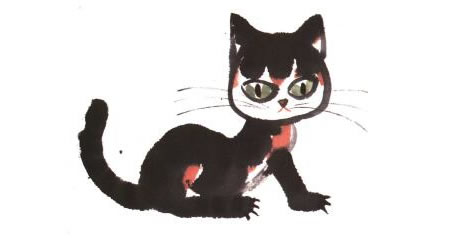 小猫儿童水墨画法