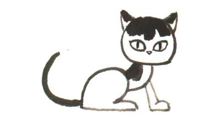 小猫水墨画法步骤02