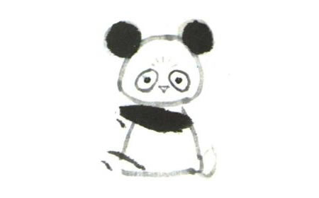 大熊猫儿童水墨画创作步骤02