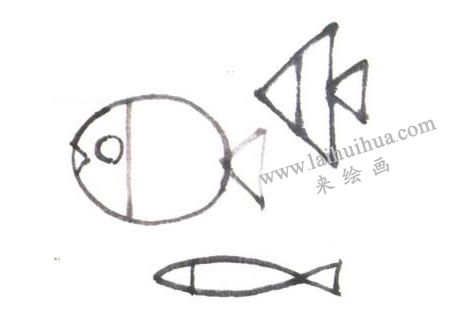 海鱼儿童水墨画法创作步骤01